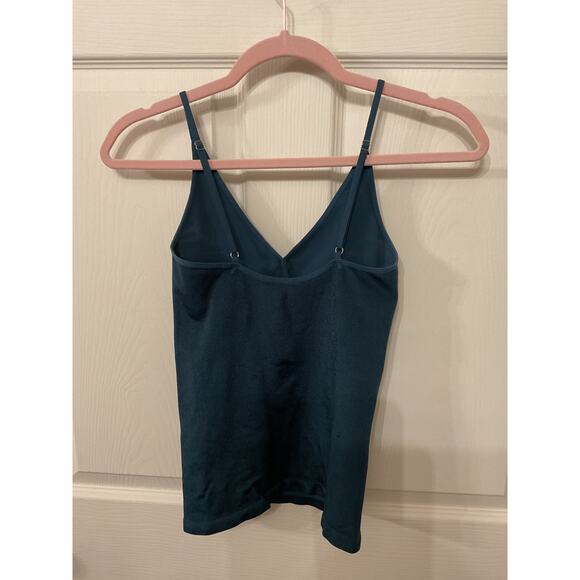 Intimately Free People Teal Metallic Cut Out Detail Spaghetti Strap Tank, M/L - Picture 5 of 5
